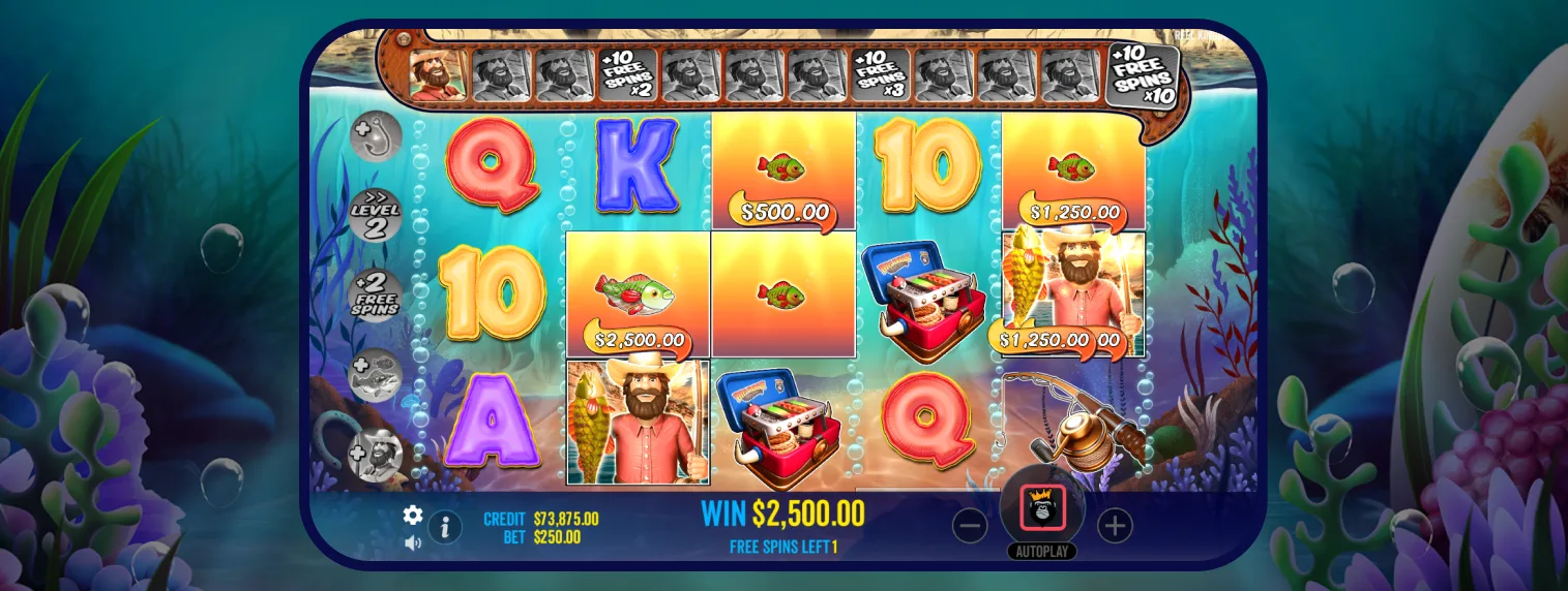 Imagen de giros gratis de Big Bass Splash.