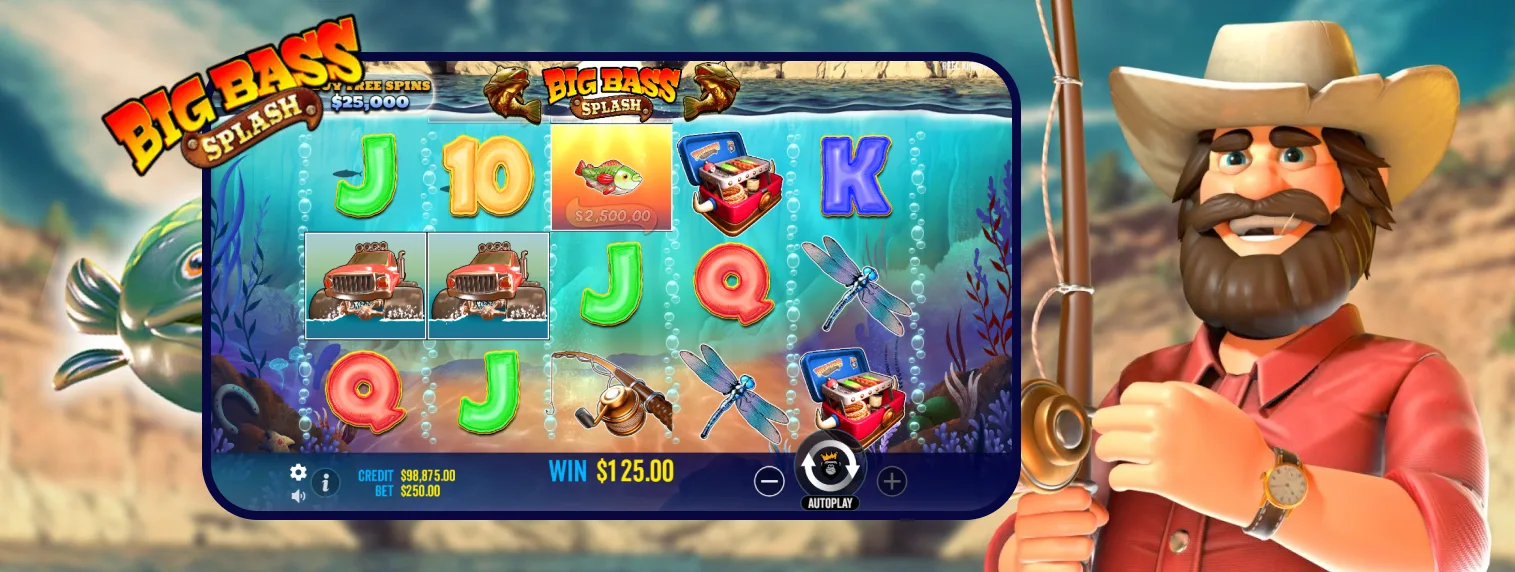 Jugabilidad de Big Bass Splash.
