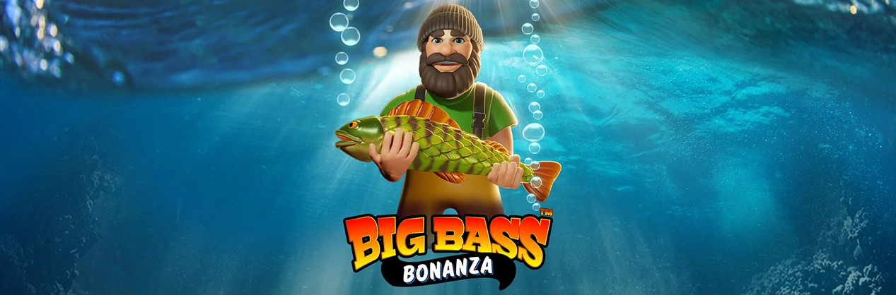 Banner de tragamonedas Big Bass Bonanza.