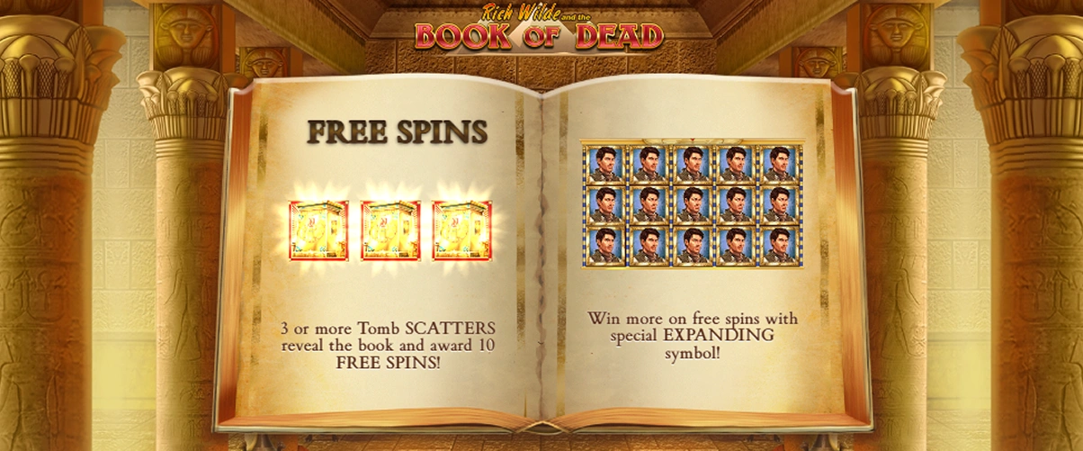 Giros gratis del Book of Dead.
